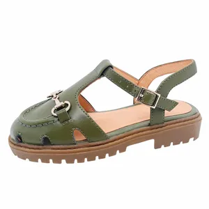 Unique Design Anti-Slippery Genuine Leather Sandals Comfortable Leather Kids Sandals