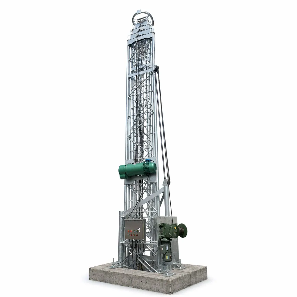 Motorized telescopic tower structure