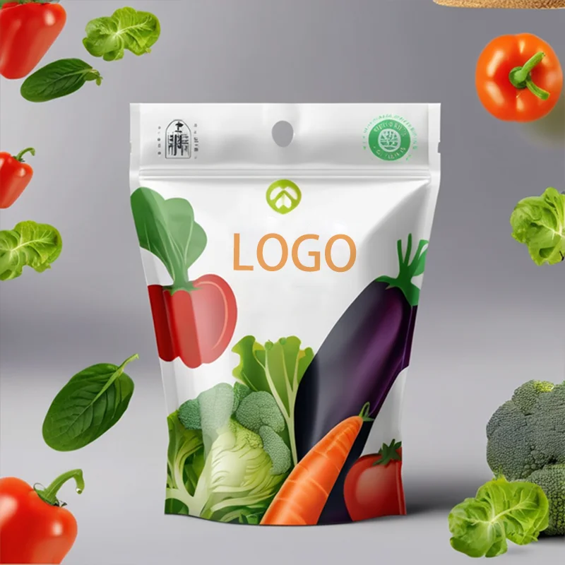 Custom printed biodegradable edible food packaging ziplock bag mylar plastic zipper lock resealable stand up bag