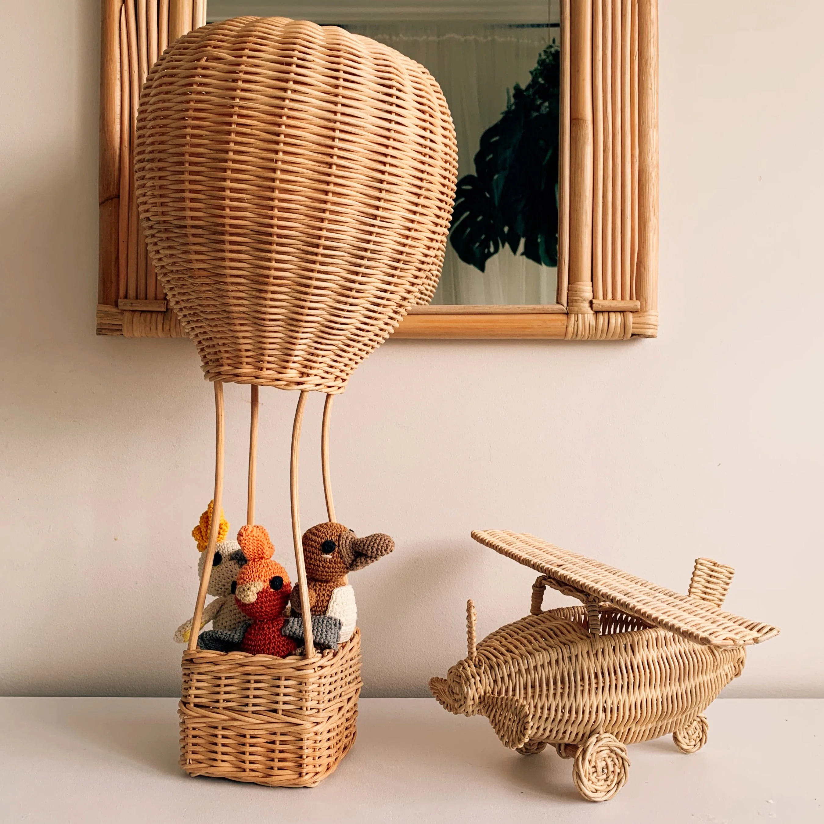 GRIRIW Mongolfiera Rattan Intrecciato Per Decorazione Della Stanza Dei Ragazzo Ragazza Appendere Rattan Chic Per Arredamento Casa Per Camera Dei Ragazzo Ragazza E Decorazioni Per Eventi