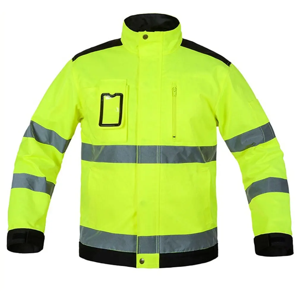 Reflective Safety Worker Jacket High Visibility Breathable Plus Size ...