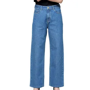 Women 100% Cotton Jeans Pant's Wide Leg High Quality Women Jeans Pants ...