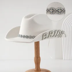 Bachelorette Hen Party Bling White Cowboy Hat Diamond and  display picture 1