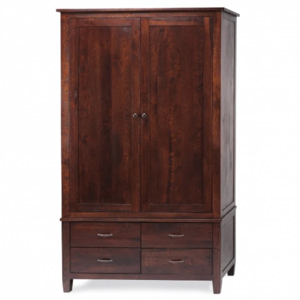 Indian Wooden Furniture Solid Mango Wood Storage Wooden Wardrobe Design