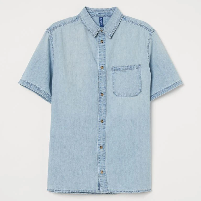 Shirt Denim Washed Blue Jeans 