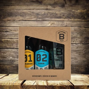 Bertinchamps 5x 33cl 1 Beer Glass Authentic Brewer Beer Set Promotional Gift VIP Office Giveaway Ale