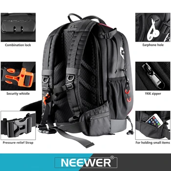 Neewer Pro Camera Case Waterproof Shockproof Adjustable Padded Camera Backpack Bag with Anti-theft Combination Lock for DSLR DJI detail image
