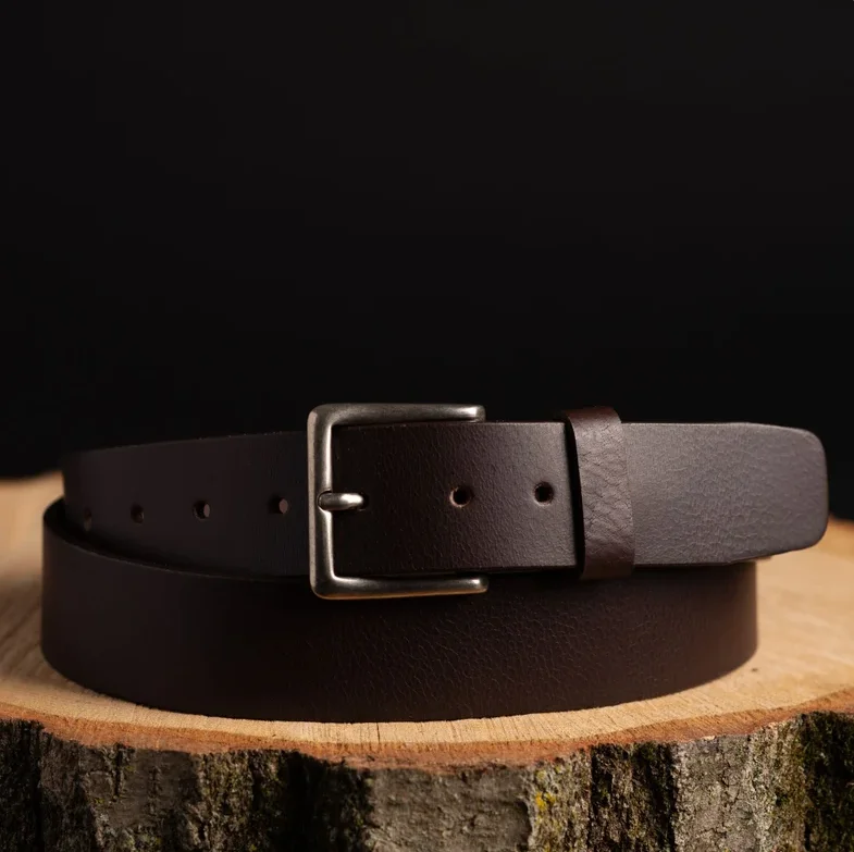 Factory Custom Men's Waist Belt Luxury New Style Full Grain Genuine Leather with Pin Buckle Popular Genuine Leather Belt