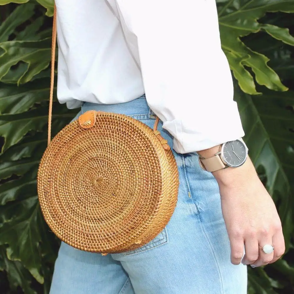 Shop Trending Handmade Rattan Crossbody Bag Vintage Style