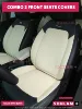 Combo 2 Front Seat Covers - Cream with Black