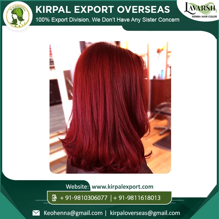 LAVARSH Low Price Herbal Wine Red Powder Semi-Permanent Hair Color 100% Cover Grey Hair for Men and Women From Indian Supplier