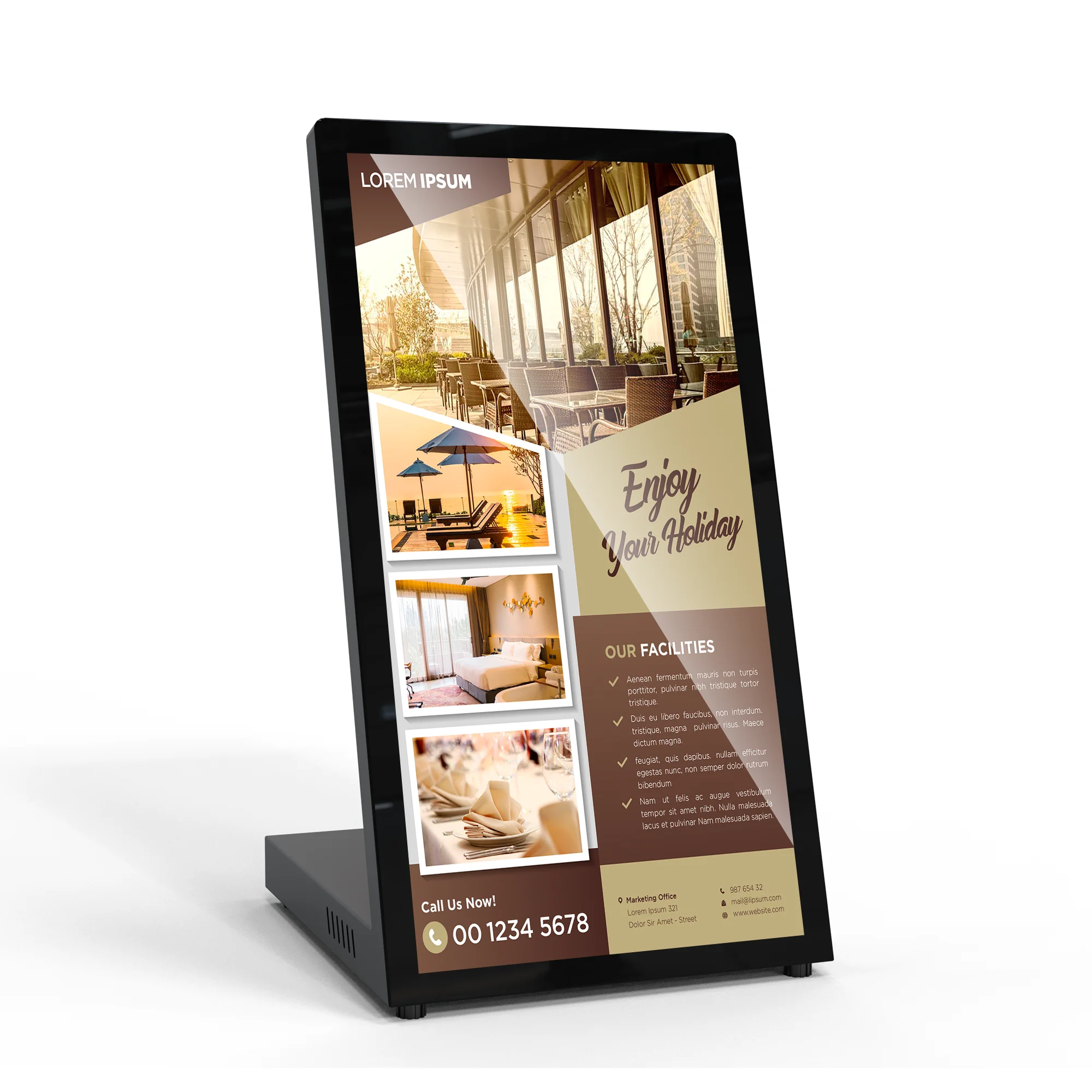 MWE 8/10.1 Inch Small Android Custom Portable Mobile Lcd Table-Top Touch Display Screen Digital for Hotel Counter