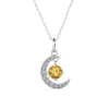Brass 18k White Gold Plated November Birthstone Necklace