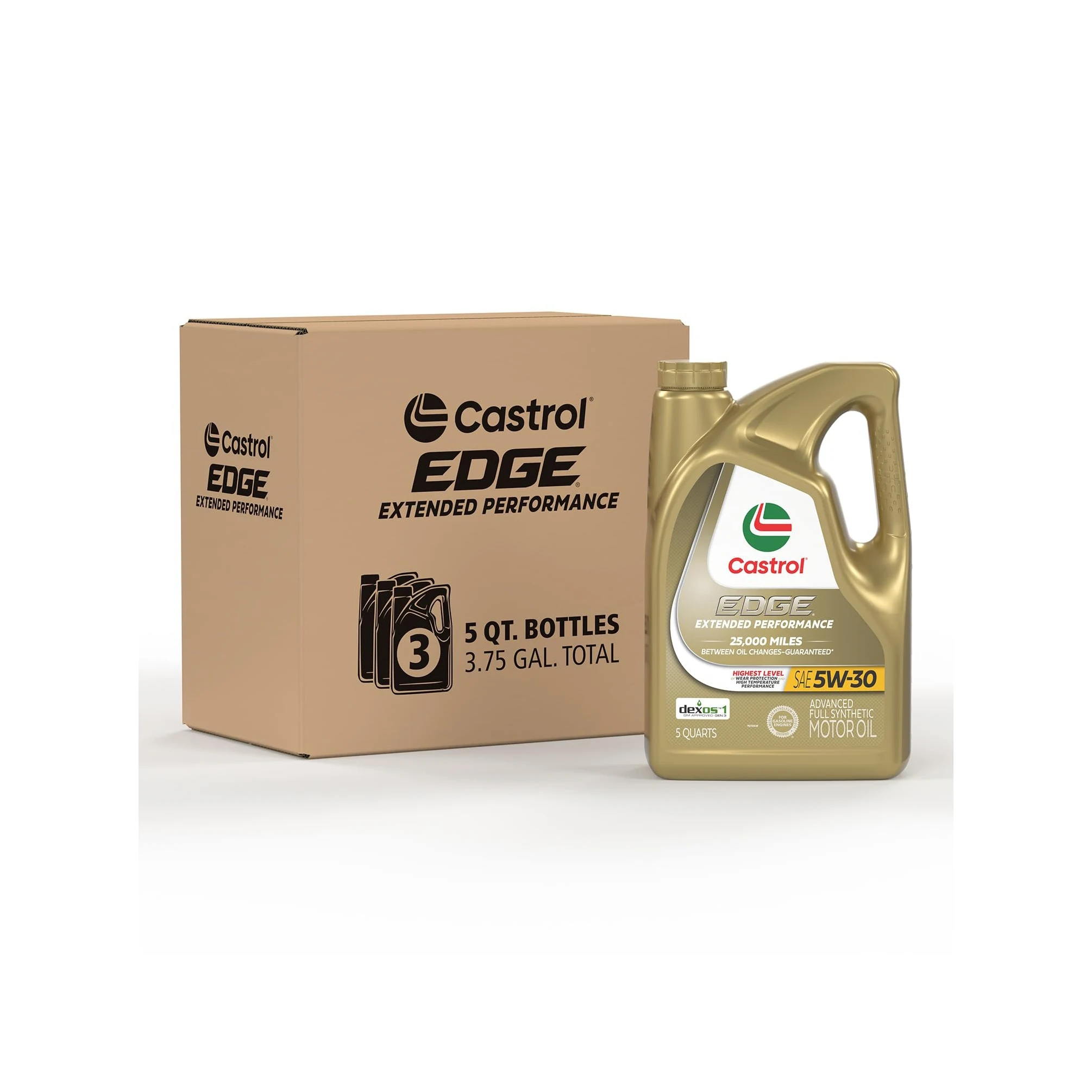 Castrol EDGE 5W-30 High-Performance Full Synthetic Engine Oil, Enhanced with Titanium for Superior Wear Resistance