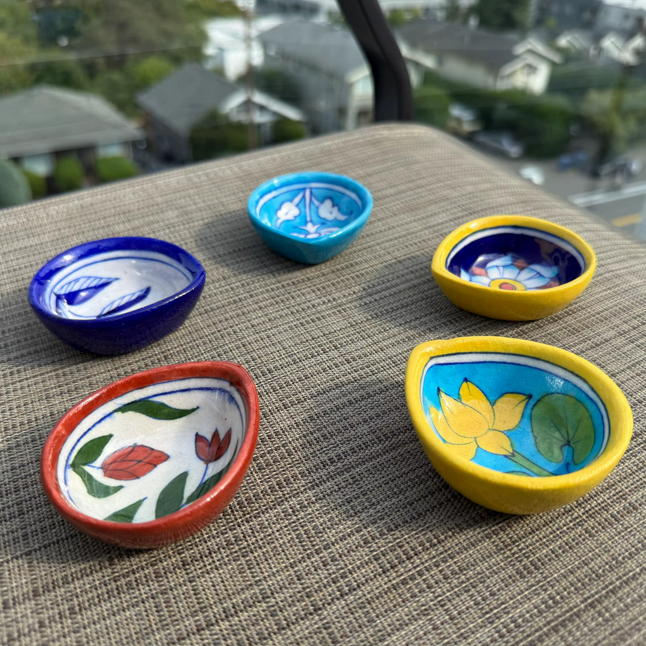 Handmade Hand-Painted Pottery Diya for Diwali Decoration