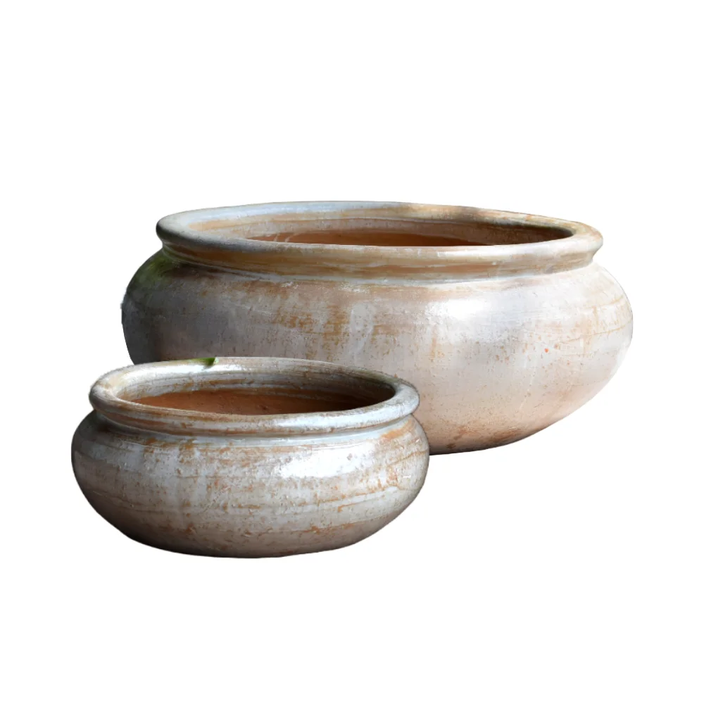 Go1062 Vietnam Glazed Ceramic Pot Garden Outdoor Antique Flower