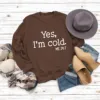 Brown sweatshirt (white font)