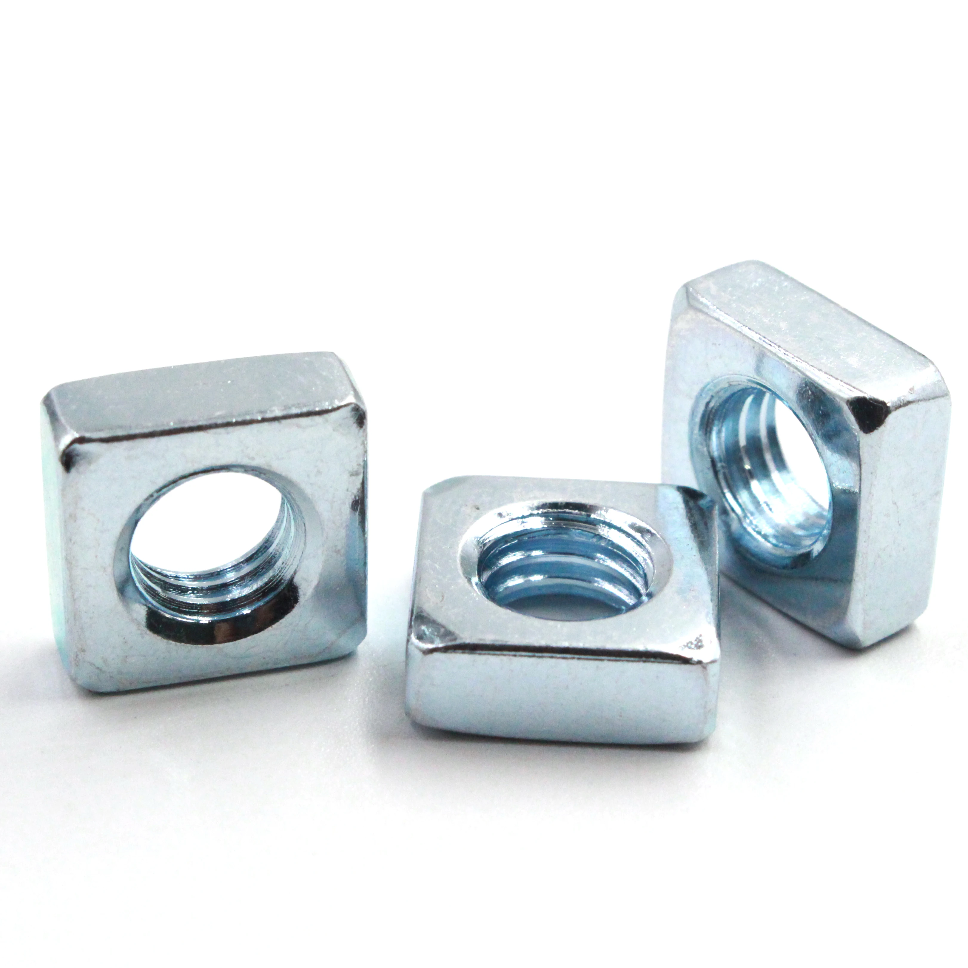 China Manufactures Customized Direct Supply Fastener DIN 557 Stainless Steel High Strength Nut Zinc Planted Square Nut manufacture