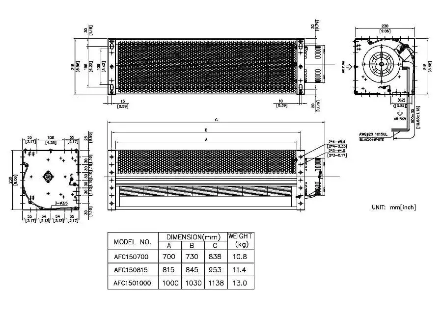 Cross Flow Fan, SYMBANG, 150mm, Aluminum, 120/220V - detail 2