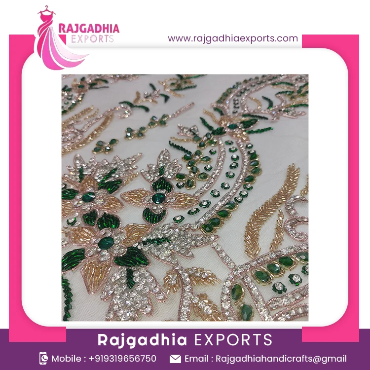 Luxury Beaded Net Fabrics Beaded Embroidered Fabric For Women Partywear