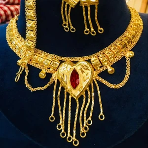 2026 Indian Manufacturer's Collection Vintage Fashion 24K Gold Plated Copper Necklace Earrings & Brooches Set Gift