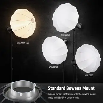 NEEWER 20"/50cm Lantern Softbox One Step Quick Release, 360 Light Diffuser with Skirt, Bowens Mount for Video Light CB60 CB100 detail image