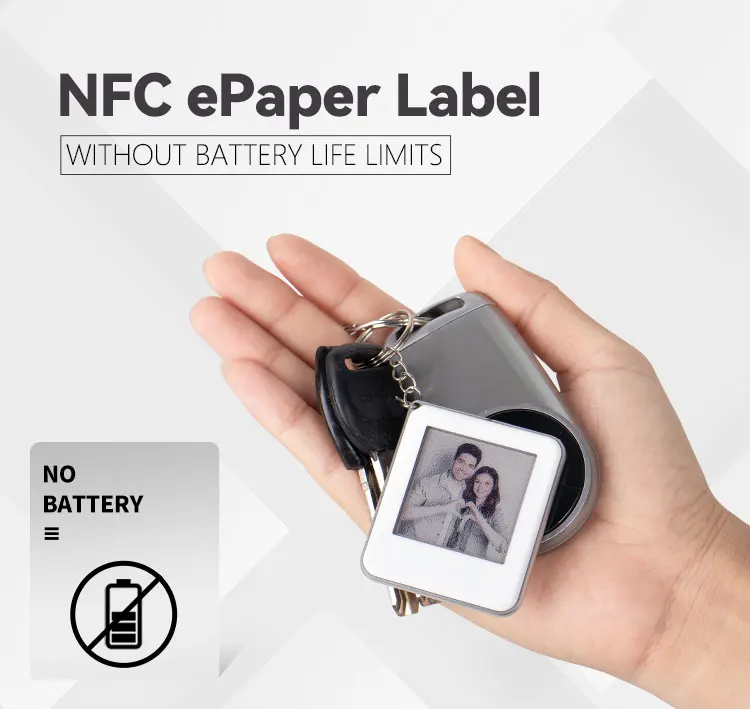 1.54 Inch Android Ios App Nfc Eink Epaper White Label Smart Unique