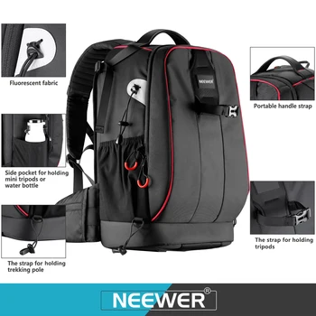 Neewer Pro Camera Case Waterproof Shockproof Adjustable Padded Camera Backpack Bag with Anti-theft Combination Lock for DSLR DJI detail image