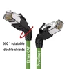 Green cat6a angled plug to angled plug  Rotatable