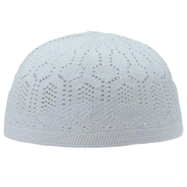 Cappello musulmano in morbido cotone traspirante berretti Kufi da uomo  etnici Beanie Islam Crochet Takke Kufi Topi Hat
