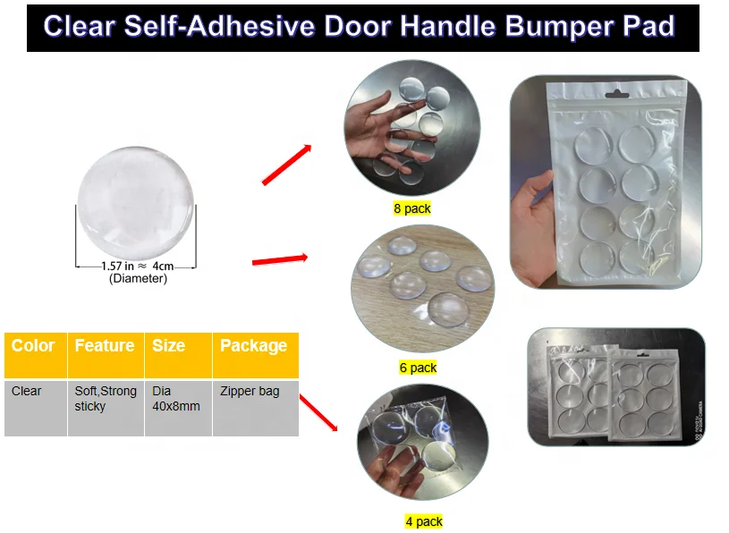 Paraurti Per Maniglie Porta In Silicone - 6 Pezzi, Protezione Morbida Per Pareti E Mobili - Foto 10
