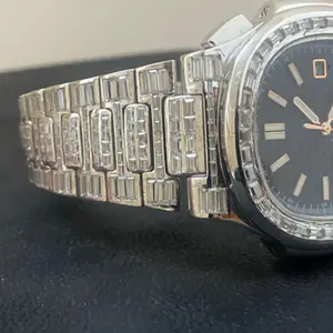 Good Quality Antique Business Yellow Gold Hip Hop Customized Iced Out Moissanite Diamond Watch for Men VVS Diamond Gift