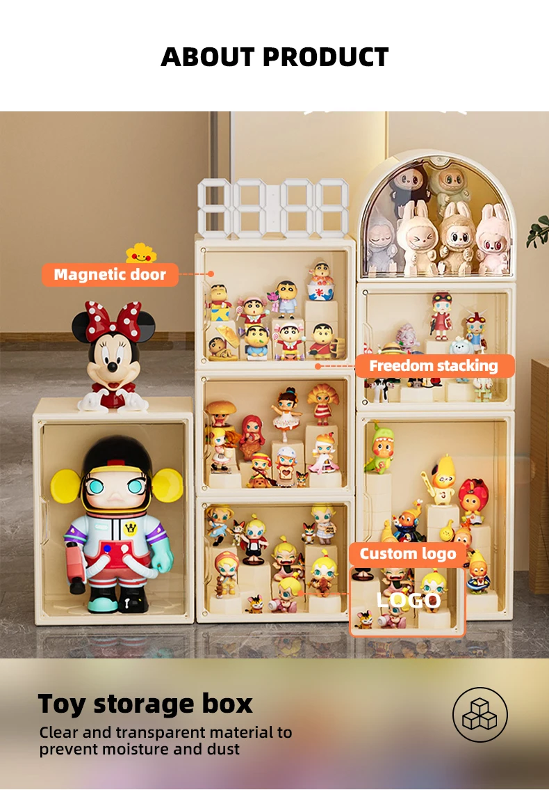 product wanuo diy stackable collectible figure display case clear stackable figurine display box display case for collectible toys-1