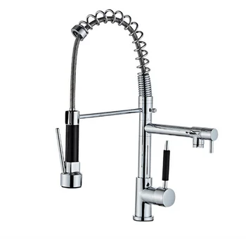 3 Way Stainless steel 304 Deck Mount Pull Out Spring Kitchen Sink Faucets  pull down sprayer Kitchen Mixer