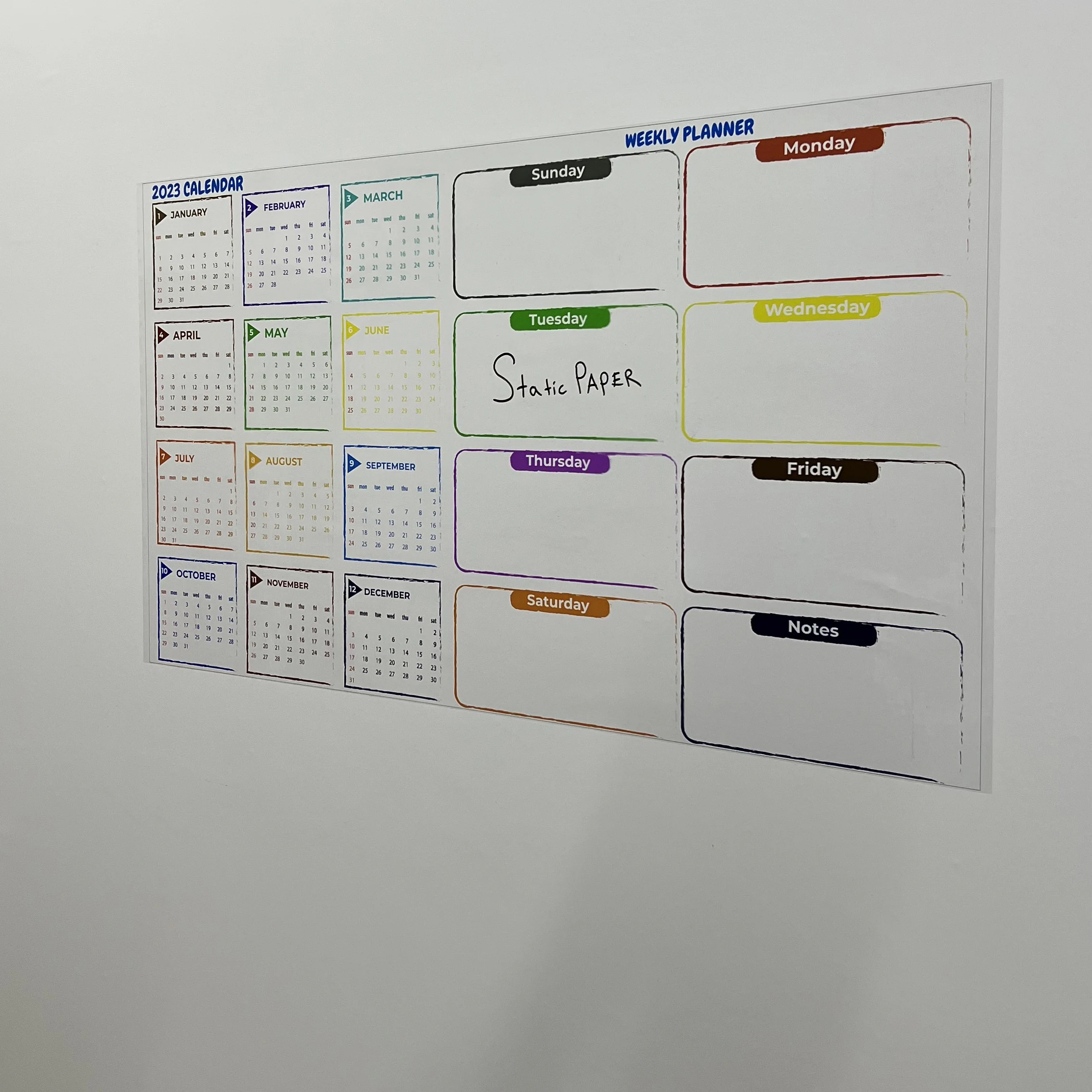 Dry Erase 2024 Calendar Annual Planner Model1 Reusable Durable