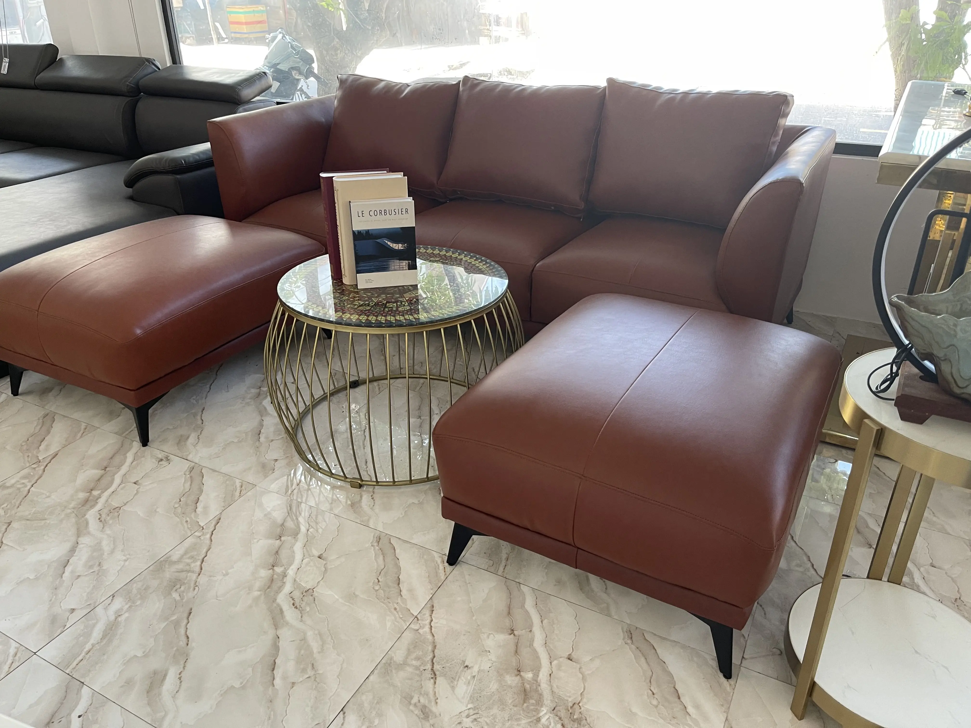 Modern Leather Sofa Interior Product Modern Nordic Style Luxurious