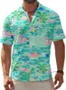 Flamingo Palm Sea Green