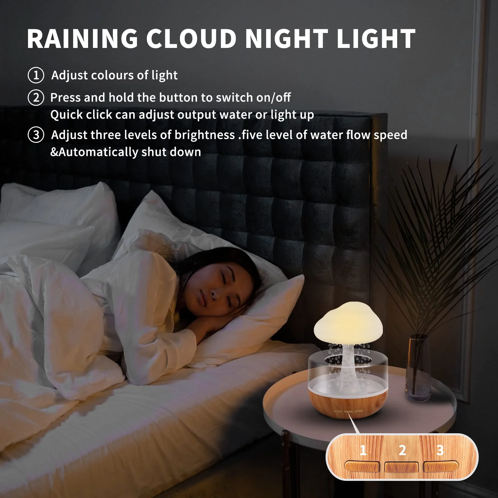 Tik Tok Trends Hot Selling Rain Cloud Humidifier White Noise Rain Cloud Humidifier Of Rain Cloud