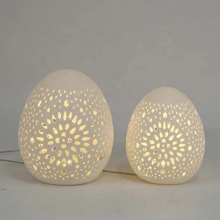 Spring Decorative Led Rechargeable Egg Light Easter Led Light Ceramic Egg
