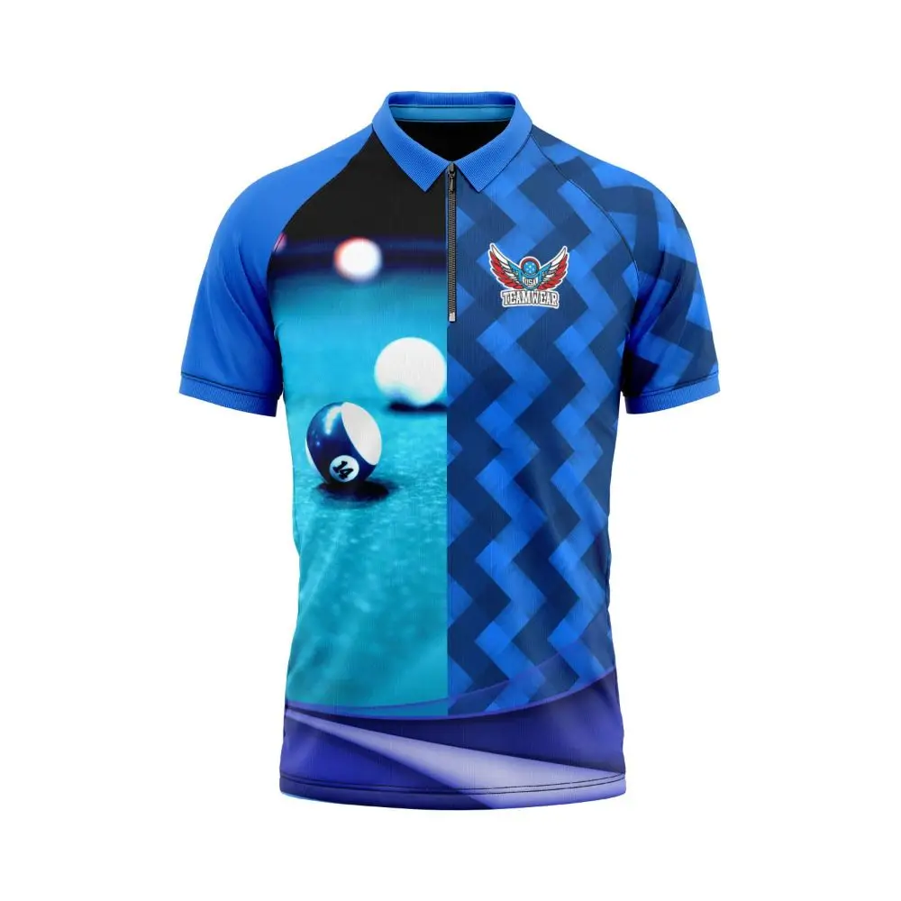 High Quality Snooker Jersey Sublimation Printing Jersey Man Polo T-shirts Billiard Team Billiard Dye Snooker Jersey