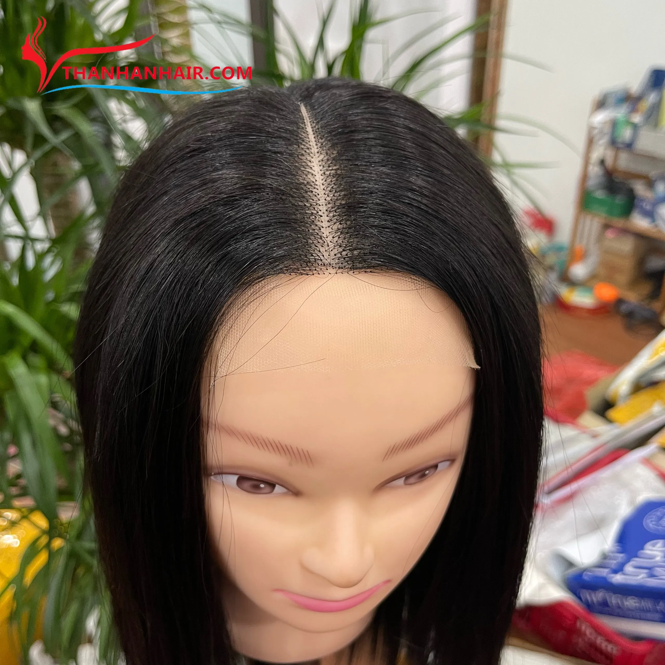 Celebrity 150% Density Jet Black Lace Closure Wig Synthetic Hair