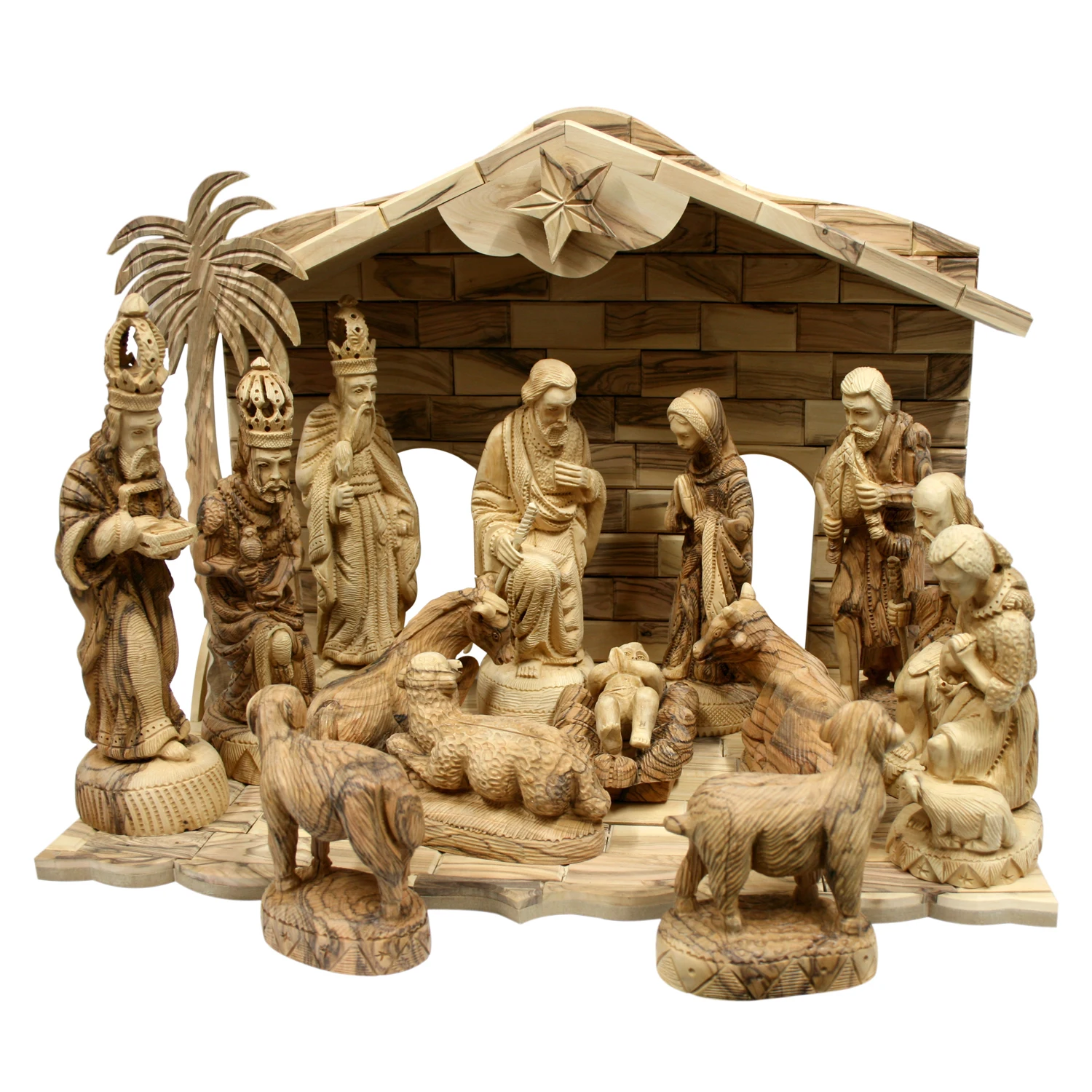 Wood Grotto with Nativity Set Best Selling Gift Crafts Wholesale Christmas Supplies