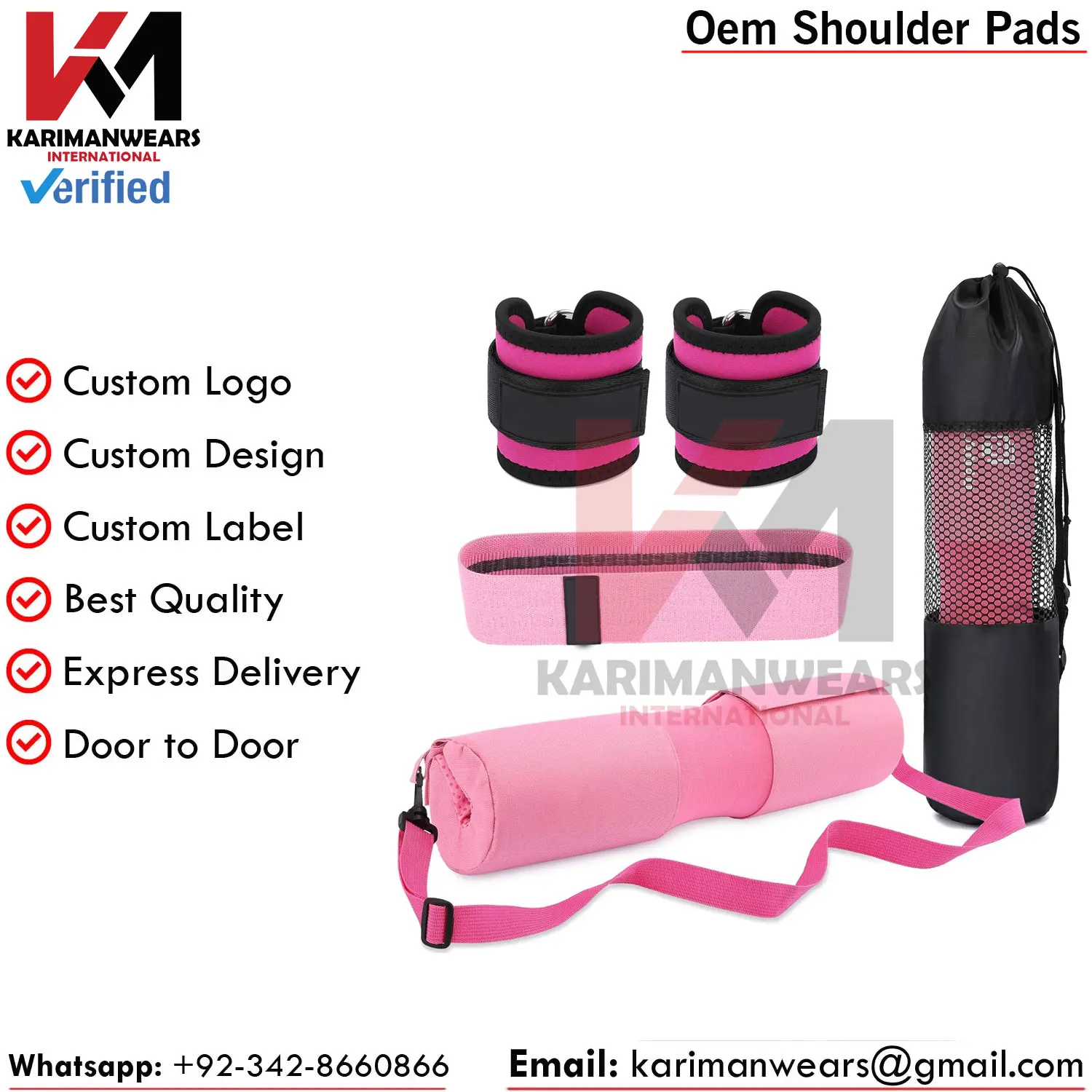 Barbell Pad Set Squats Hip Thrusts Premium Foam Weight Lifting Bar Cushion Anti-Slip Design Shoulder Neck Support Fits Standard