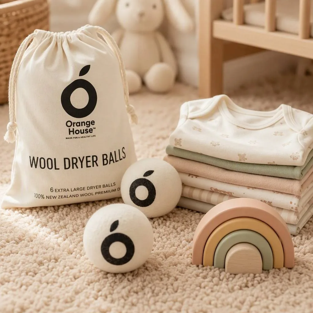 Baby Care Scene with Orange House Balls