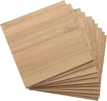 1/8 x 8 x 8 inch Ecofriendly Premium Bamboo Plywood Unfinished Craft Wooden Sheets Wood Pieces Blank Wood Slices for Laser
