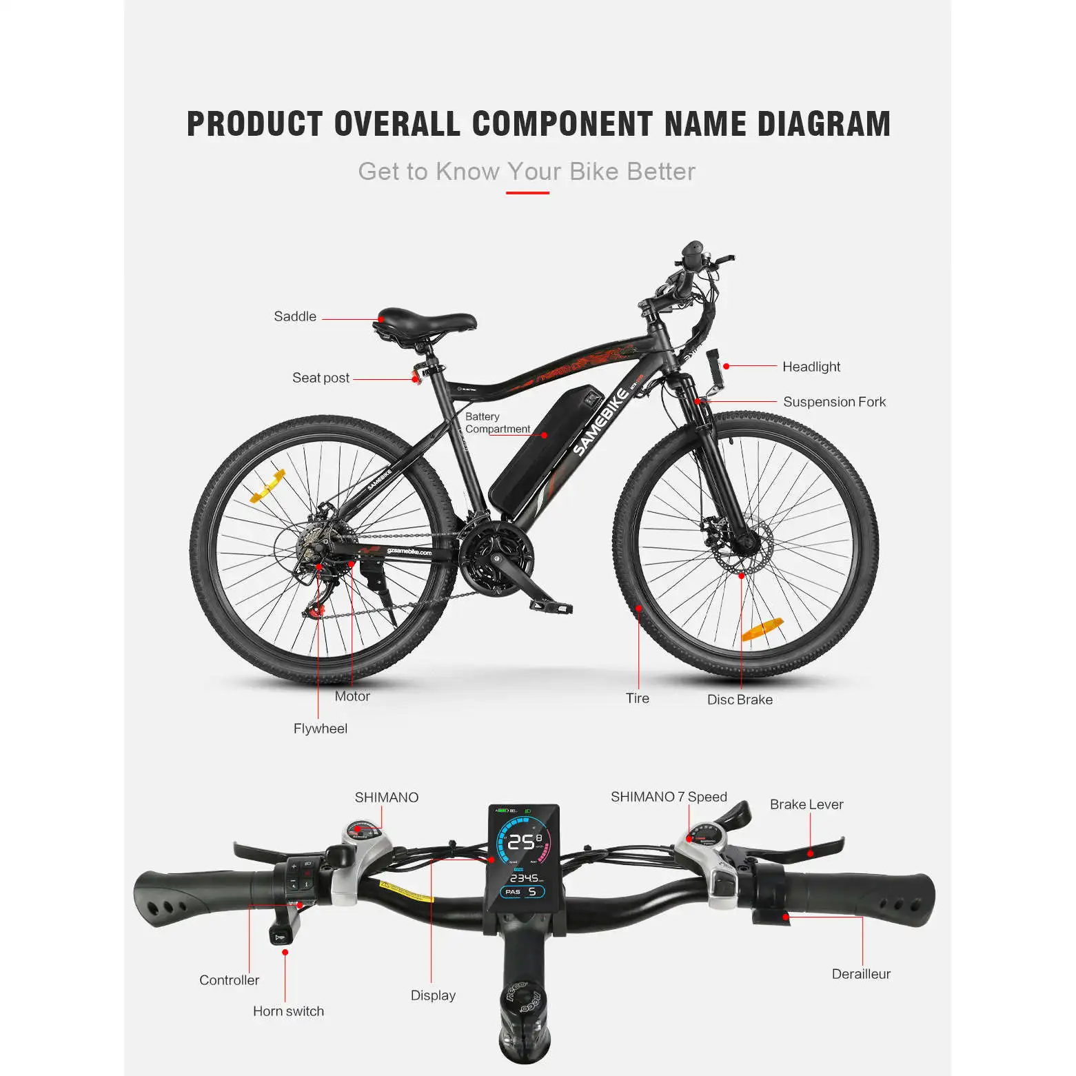 SY26-II Integriertes 48V 250W Hinterradnabenmotor-Elektro-Mountainbike mit Carbon-Aluminium-Rahmen, Scheibenbremssystem und 60 km Reichweite
