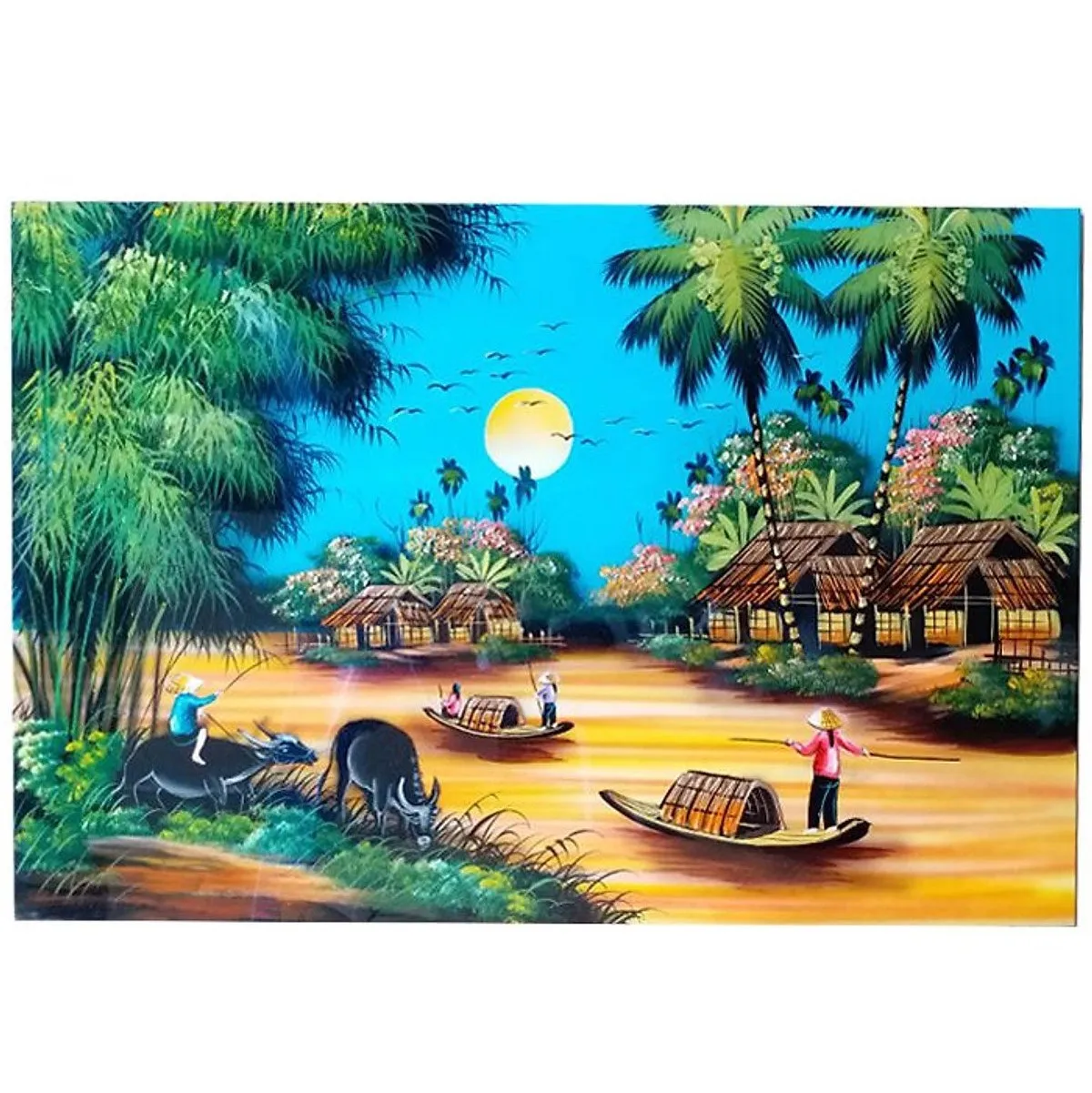 Traditional Vietnamese Lacquer Paintings Lacquered Painted Wall Hanging ...