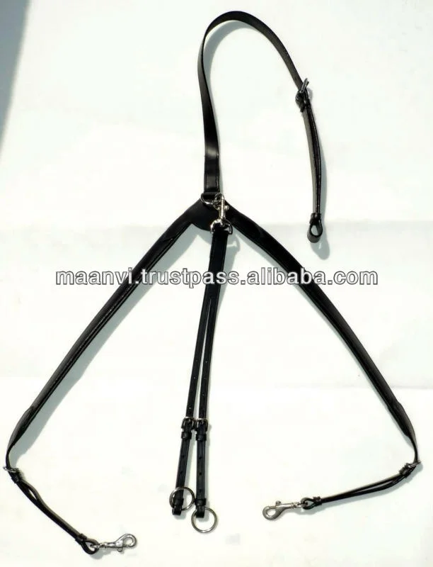 SMART HORSE LEATHER HORSE BREASTPLATE CUM MAR TINGALE  DETACHABLE LEATHER BREASTPLATE CUM MART INGALE