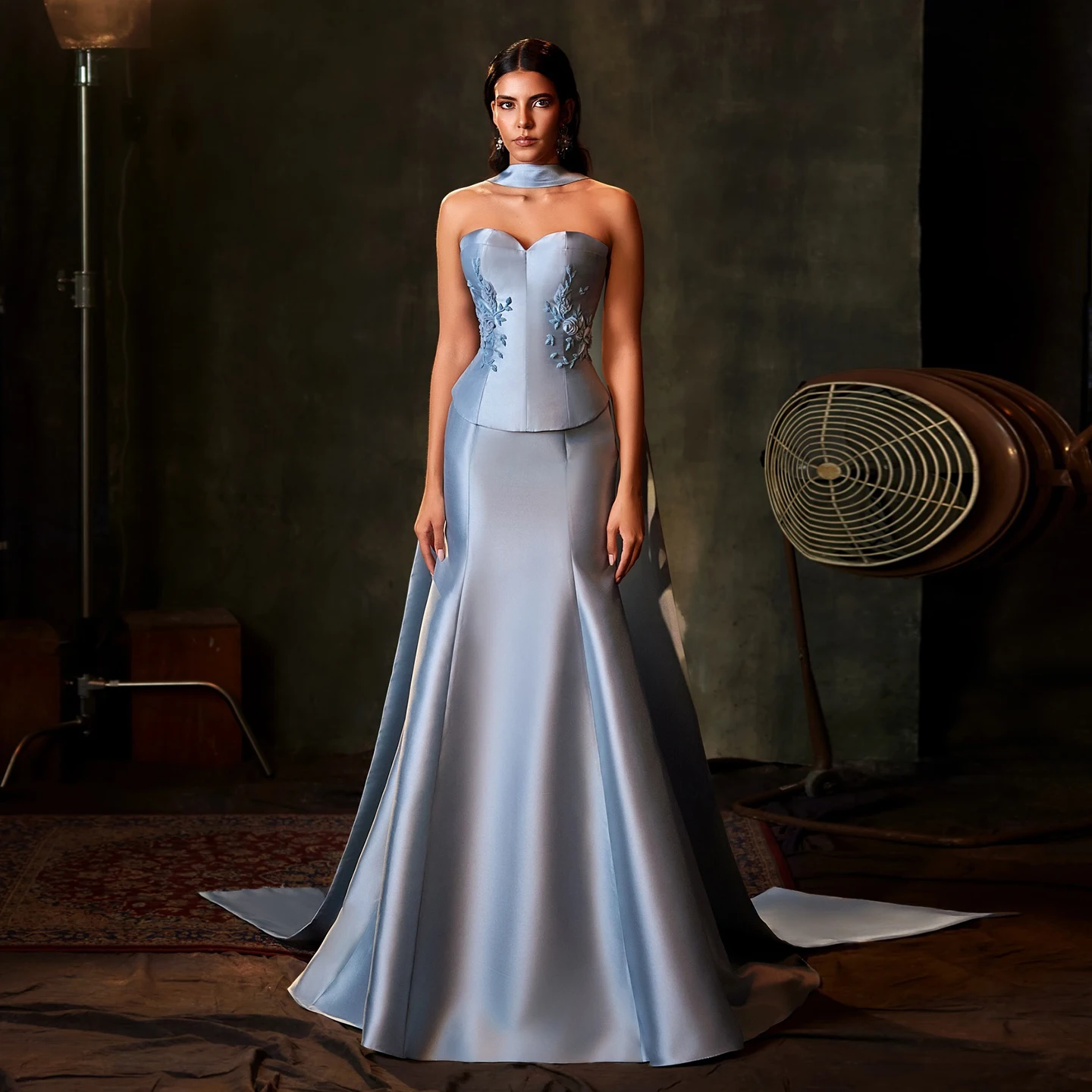 elegant blue evening dress Idia Plus Size Evening Gown In Royal Blue