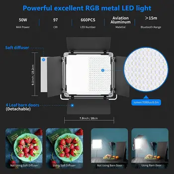 NEEWER 660 PRO RGB Led Video Light with APP Control/Barn Door/U Bracket detail image